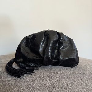 Rebecca Minkoff Ruched clutch in black metallic 💣 NWT !!!